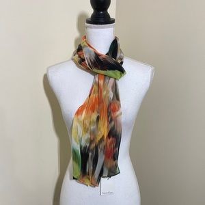 NWT Calvin Klein || woman’s multicolor scarf .L70”W14”